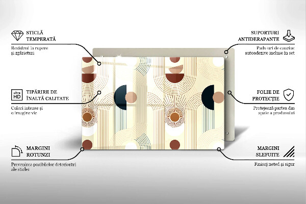 Protège plaque de cuisson Formes géométriques bohèmes