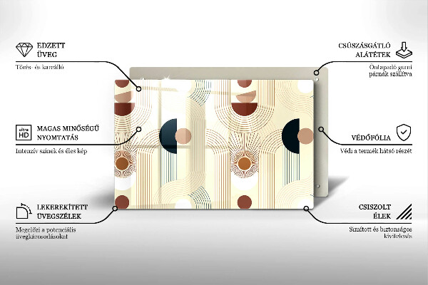 Protège plaque de cuisson Formes géométriques bohèmes