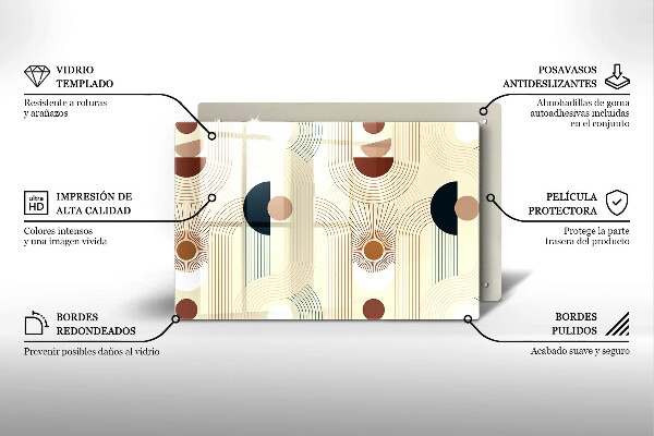 Protège plaque de cuisson Formes géométriques bohèmes
