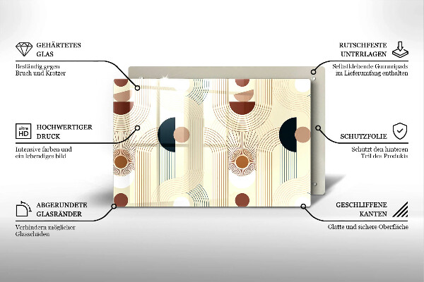 Protège plaque de cuisson Formes géométriques bohèmes