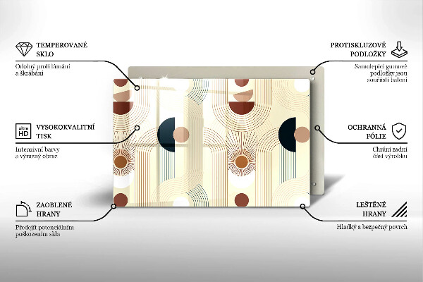 Protège plaque de cuisson Formes géométriques bohèmes