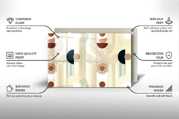 Protège plaque de cuisson Formes géométriques bohèmes