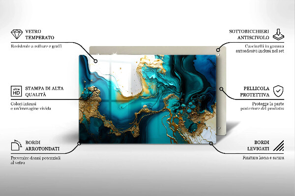 Protection pour plaque de cuisson Abstraction turquoise