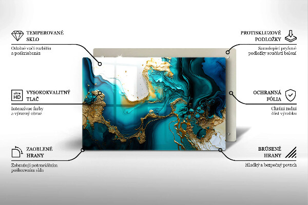 Protection pour plaque de cuisson Abstraction turquoise