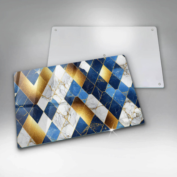 Protège plaque de cuisson Losanges de marbre doré