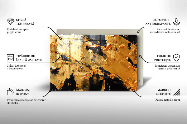 Protège plaque de cuisson Texture de peinture élégante