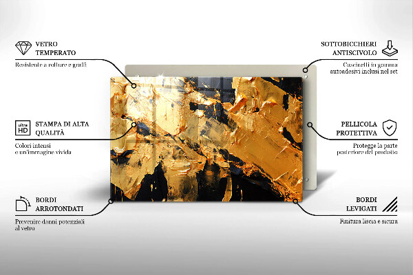 Protège plaque de cuisson Texture de peinture élégante