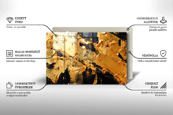 Protège plaque de cuisson Texture de peinture élégante