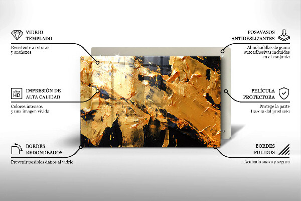 Protège plaque de cuisson Texture de peinture élégante