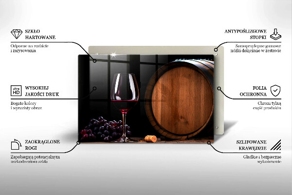 Protège plaque de cuisson Verre à vin en tonneau