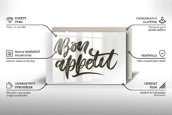 Protège plaque de cuisson Inscription Bon Appetit