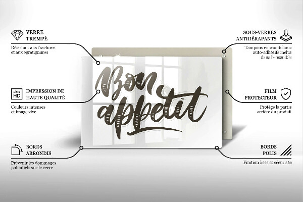 Protège plaque de cuisson Inscription Bon Appetit