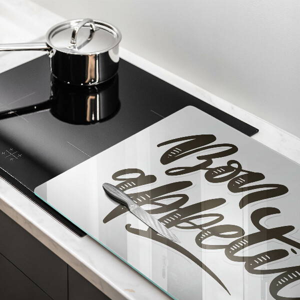 Protège plaque de cuisson Inscription Bon Appetit