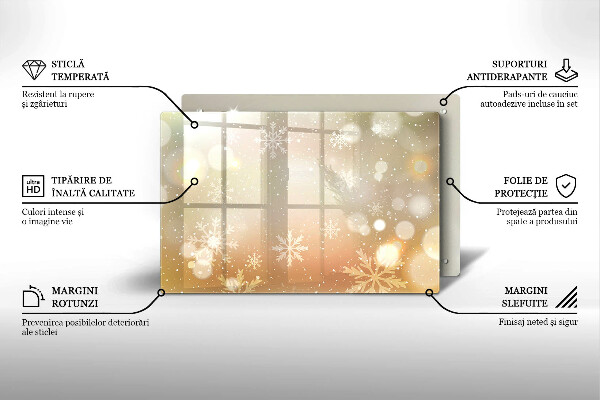 Protège plaque de cuisson Flocons de neige