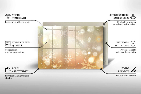Protège plaque de cuisson Flocons de neige