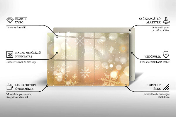 Protège plaque de cuisson Flocons de neige