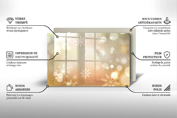 Protège plaque de cuisson Flocons de neige