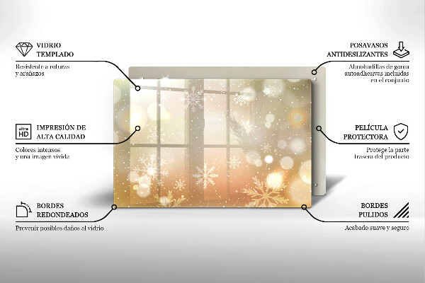 Protège plaque de cuisson Flocons de neige