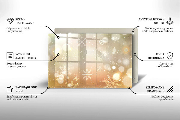 Protège plaque de cuisson Flocons de neige