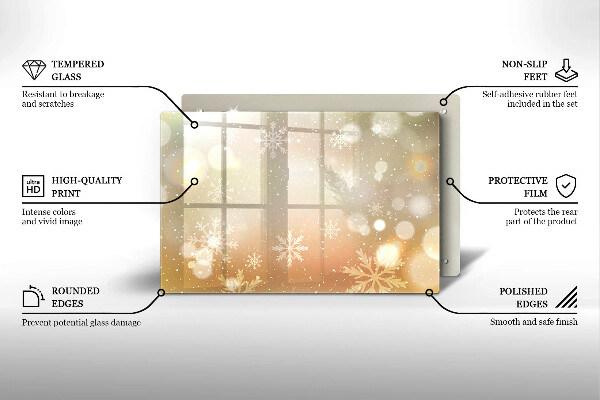 Protège plaque de cuisson Flocons de neige