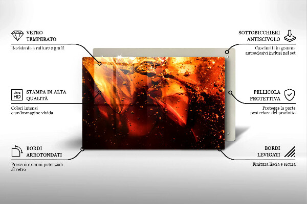 Protège plaque de cuisson Boisson au cola avec de la glace