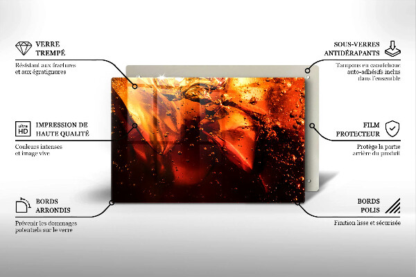 Protège plaque de cuisson Boisson au cola avec de la glace