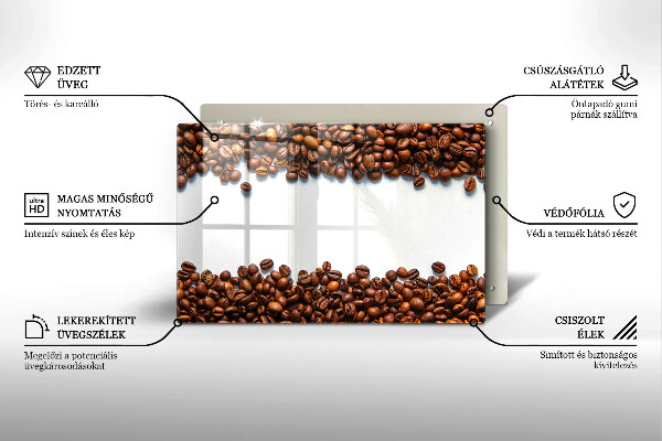 Protège plaque de cuisson Grains de café