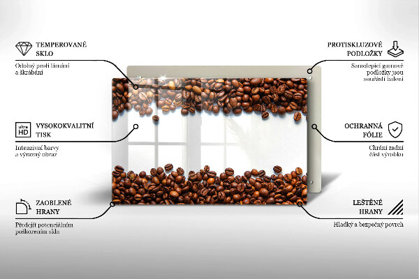 Protège plaque de cuisson Grains de café