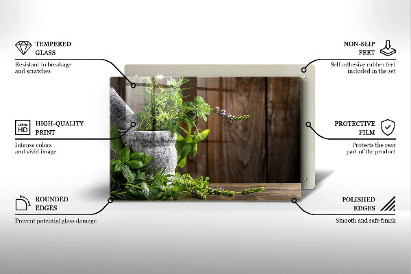 Protège plaque de cuisson Herbes vertes