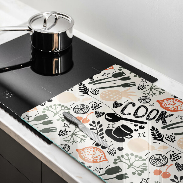 Protège plaque de cuisson Motif de cuisine de dessin animé