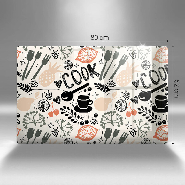 Protège plaque de cuisson Motif de cuisine de dessin animé