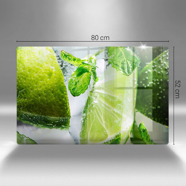 Protège plaque de cuisson Eau avec du citron vert et de la glace