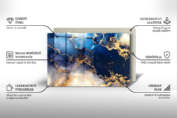 Protège plaque de cuisson Abstraction de marbre