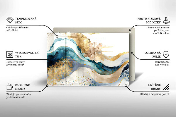 Protège plaque de cuisson Marbre coloré