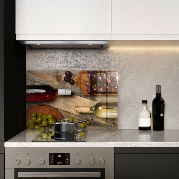 Protège plaque de cuisson Bouteilles de vin et raisins