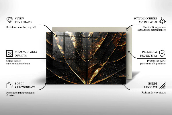Protège plaque de cuisson Feuille d'or