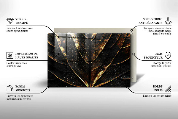 Protège plaque de cuisson Feuille d'or