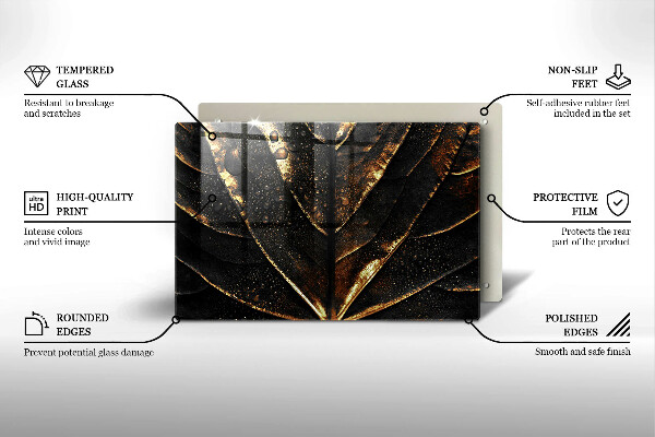 Protège plaque de cuisson Feuille d'or