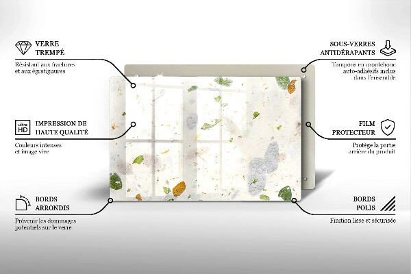 Protège plaque de cuisson Feuilles tombantes