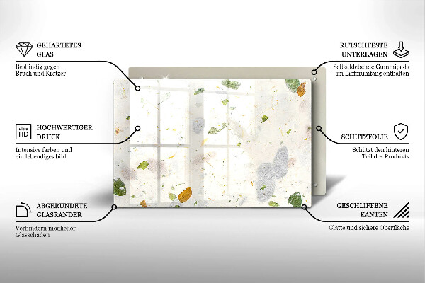 Protège plaque de cuisson Feuilles tombantes