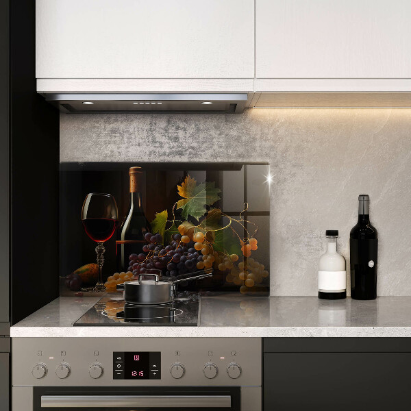 Protège plaque de cuisson Verre de vin et de raisins