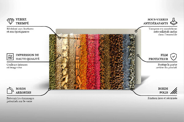 Protection pour plaque de cuisson Épices colorées