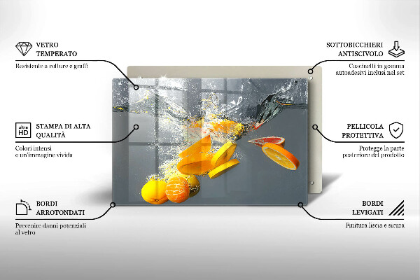 Protection pour plaque de cuisson Citrons dans l'eau