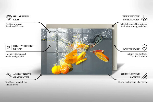 Protection pour plaque de cuisson Citrons dans l'eau