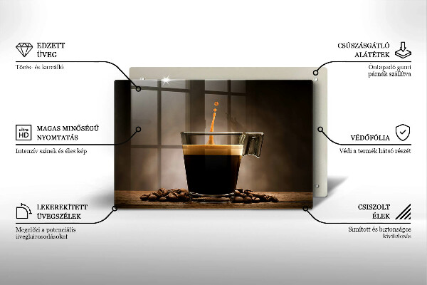 Protection pour plaque de cuisson Verre et grains de café