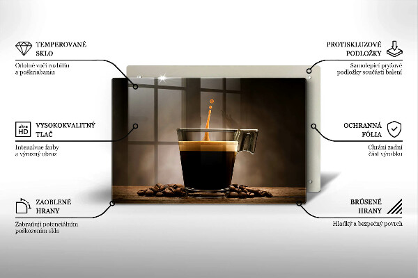 Protection pour plaque de cuisson Verre et grains de café