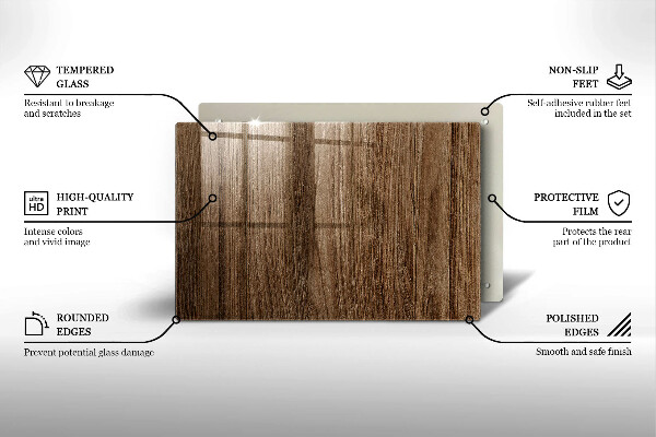 Protection pour plaque de cuisson Texture du bois