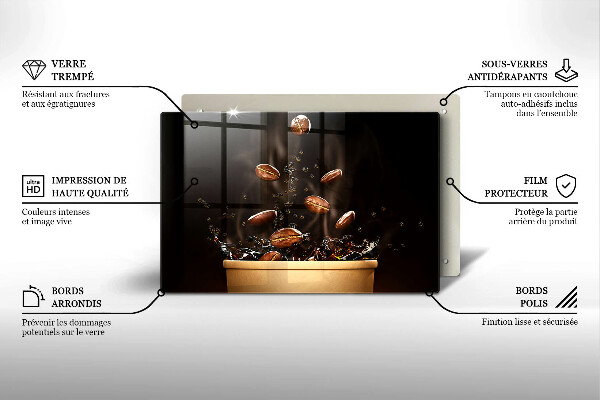 Protection pour plaque de cuisson Grains de café chauds