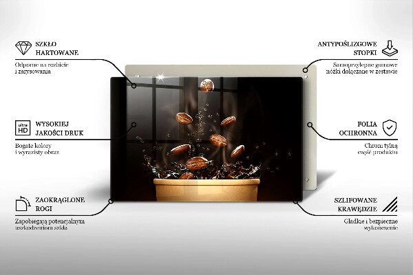 Protection pour plaque de cuisson Grains de café chauds