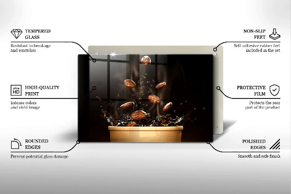 Protection pour plaque de cuisson Grains de café chauds